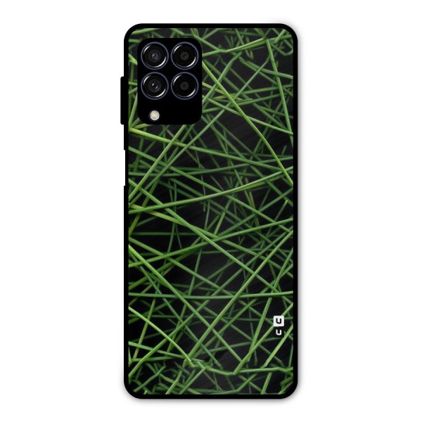 Green Lines Metal Back Case for Galaxy M53 5G