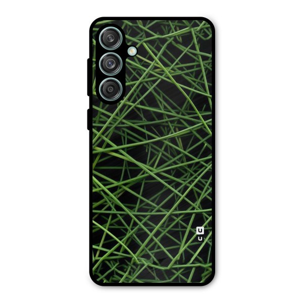 Green Lines Metal Back Case for Galaxy M55 5G