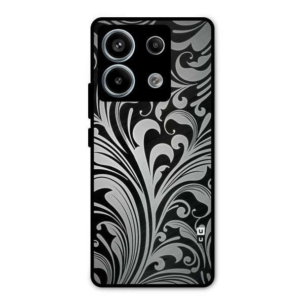 Grey Beauty Pattern Metal Back Case for Redmi Note 13 Pro 5G