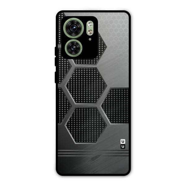 Grey Black Hexa Metal Back Case for Motorola Edge 40 5G