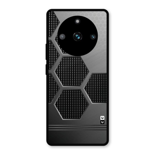 Grey Black Hexa Metal Back Case for Realme 11 Pro Plus