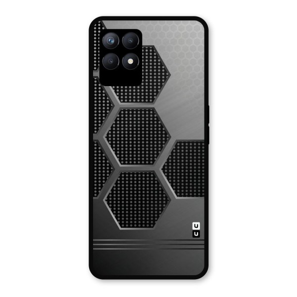 Grey Black Hexa Metal Back Case for Realme Narzo 50