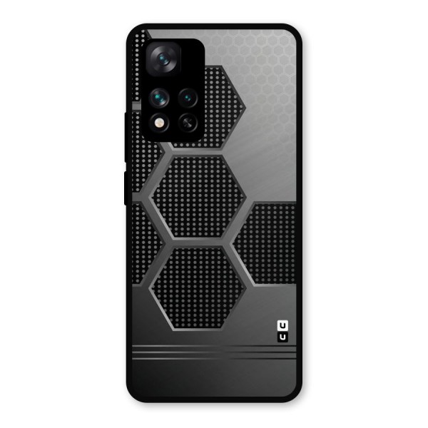 Grey Black Hexa Metal Back Case for Xiaomi 11i 5G