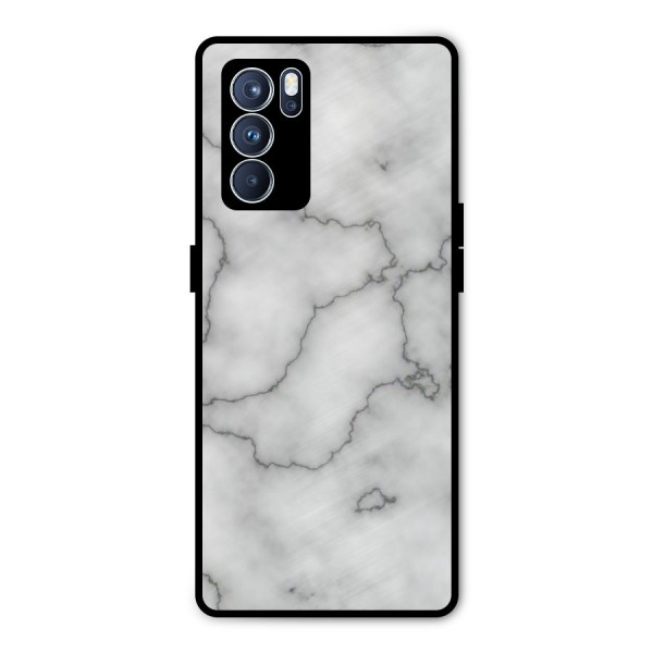Grey Marble Metal Back Case for Oppo Reno6 Pro 5G
