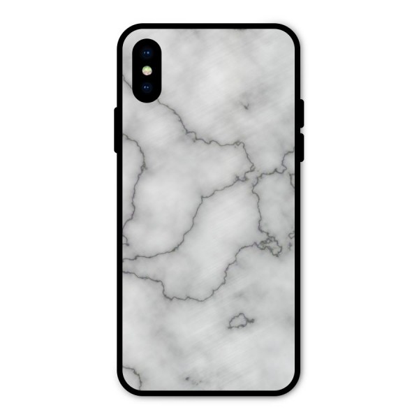 Grey Marble Metal Back Case for iPhone X