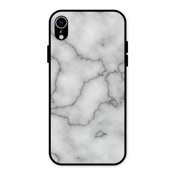 Grey Marble Metal Back Case for iPhone XR