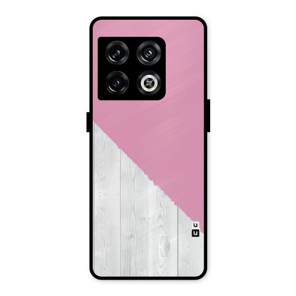Grey Pink Wooden Design Metal Back Case for OnePlus 10 Pro 5G