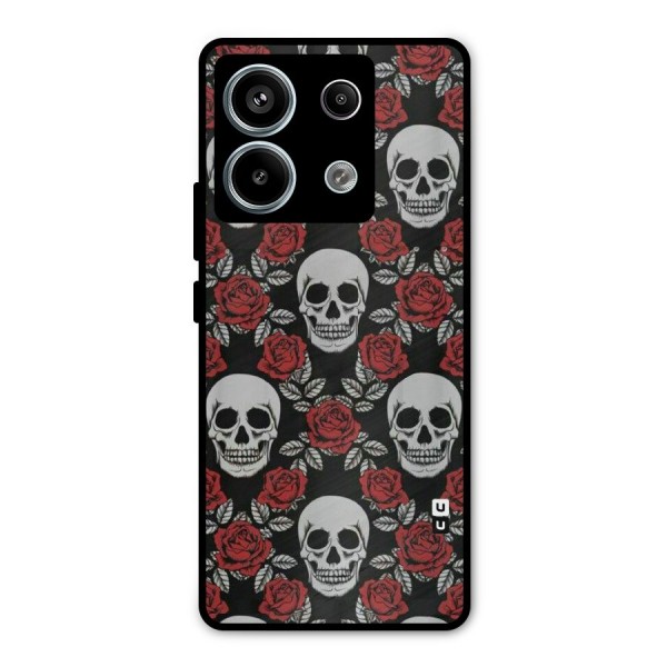 Grey Skulls Metal Back Case for Redmi Note 13 Pro 5G