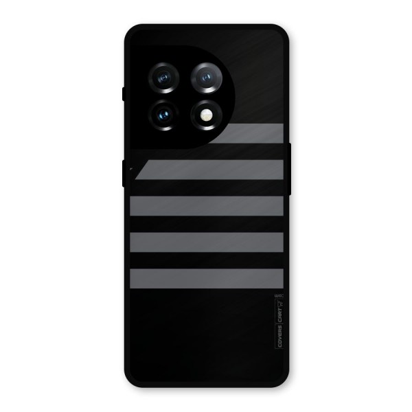 Grey Star Striped Pattern Metal Back Case for OnePlus 11