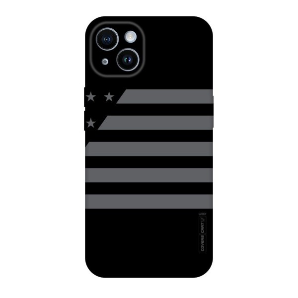 Grey Star Striped Pattern Original Polycarbonate Back Case for iPhone 14