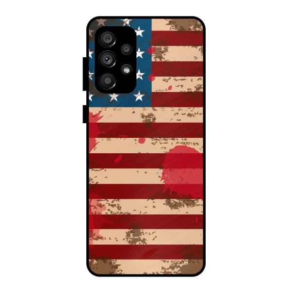 Grunge USA Flag Metal Back Case for Galaxy A73 5G