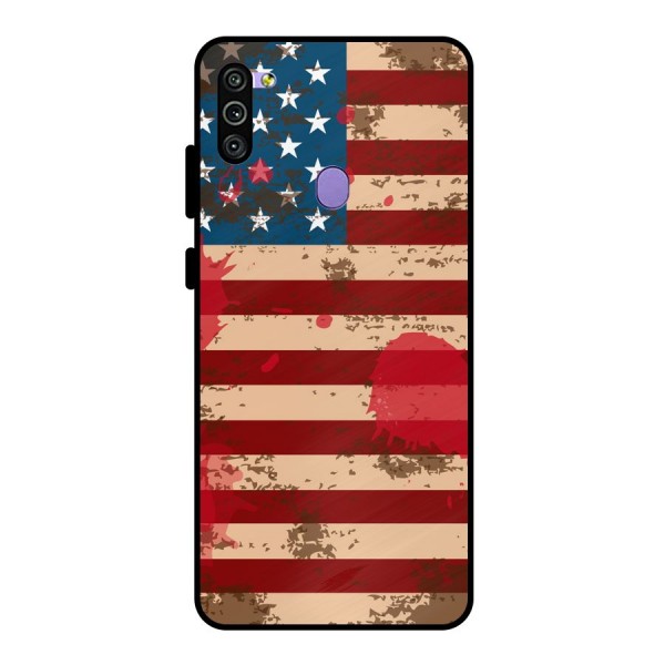 Grunge USA Flag Metal Back Case for Galaxy M11