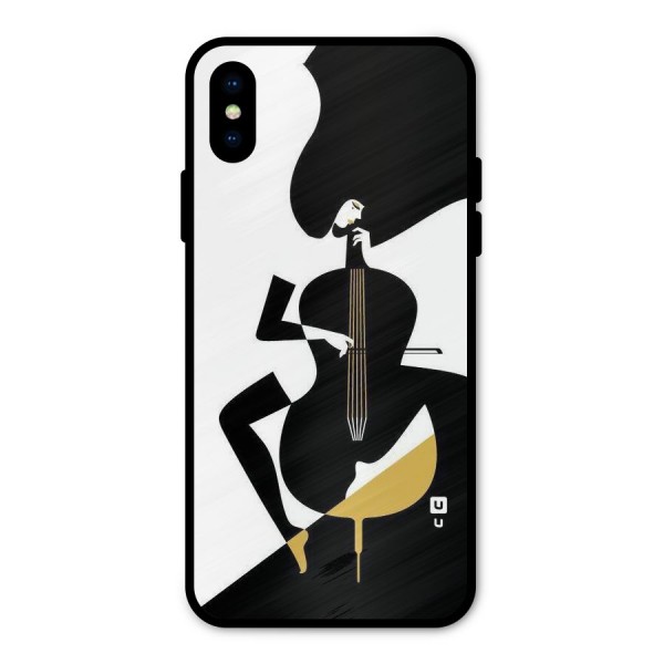 Guitar Women Metal Back Case for iPhone X