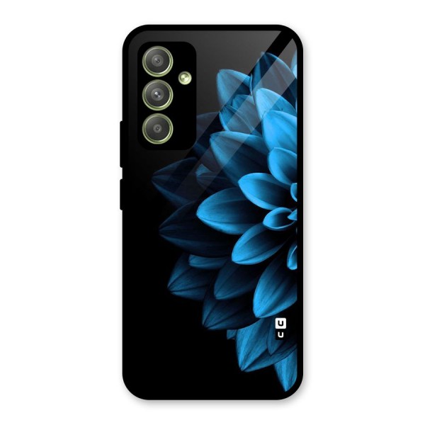 Half Blue Flower Glass Back Case for Galaxy A54