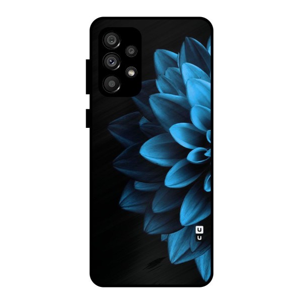 Half Blue Flower Metal Back Case for Galaxy A73 5G