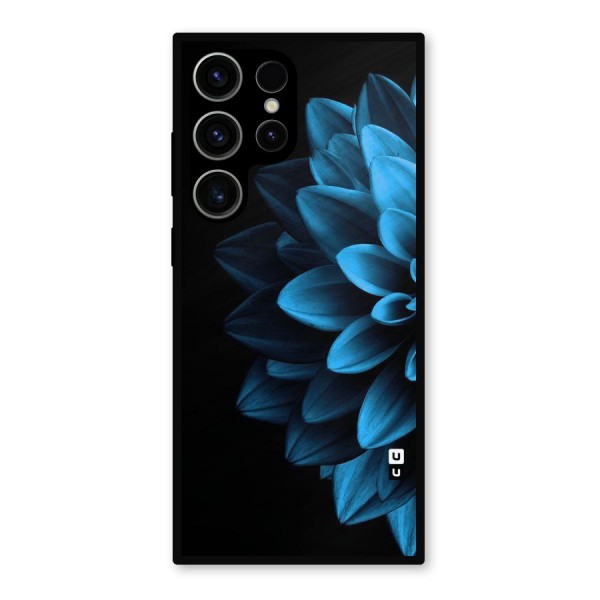Half Blue Flower Metal Back Case for Galaxy S23 Ultra