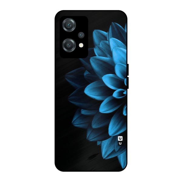 Half Blue Flower Metal Back Case for OnePlus Nord CE 2 Lite 5G