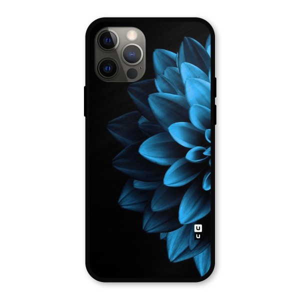 Half Blue Flower Metal Back Case for iPhone 12 Pro