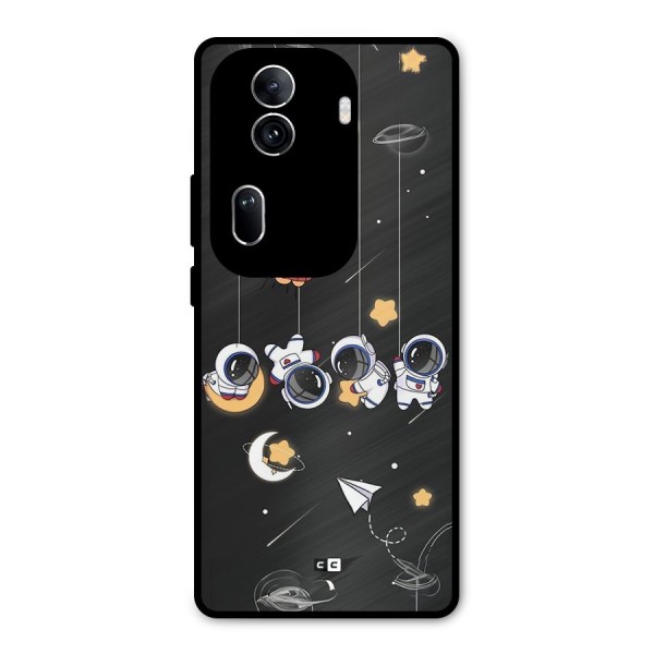 Hanging Astronauts Metal Back Case for Oppo Reno11 Pro 5G