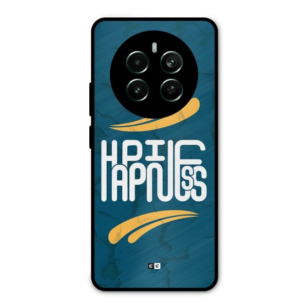 Happpiness Typography Metal Back Case for Realme 12 Pro Plus