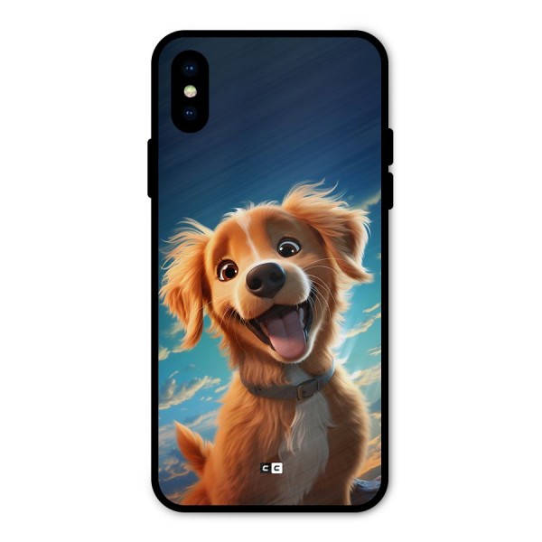 Happy Puppy Metal Back Case for iPhone X