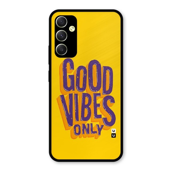 Happy Vibes Only Metal Back Case for Galaxy A34