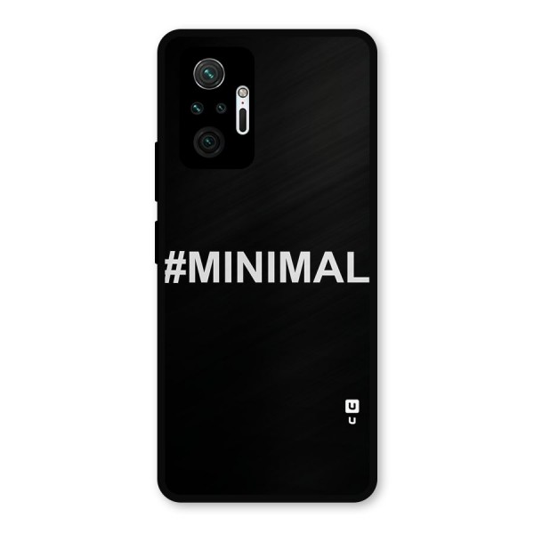 Hashtag Minimal Black Metal Back Case for Redmi Note 10 Pro