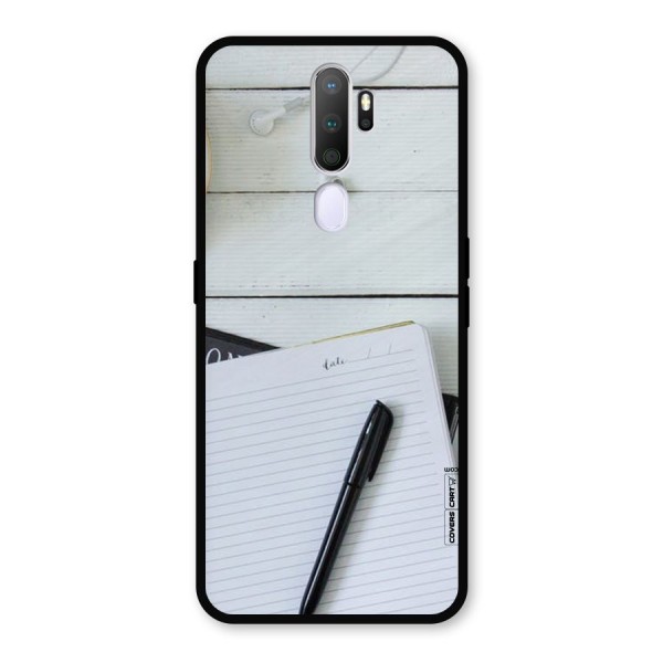 Headphones Notes Metal Back Case for Oppo A9 (2020)