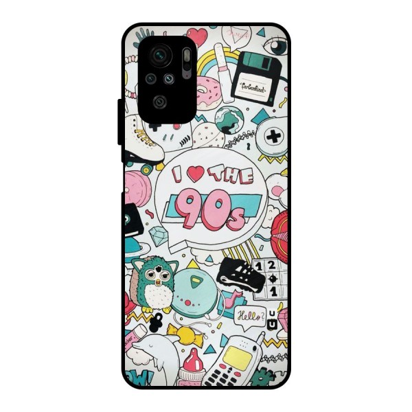 Heart 90s Metal Back Case for Redmi Note 10S