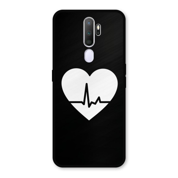 Heart Beat Metal Back Case for Oppo A9 (2020)