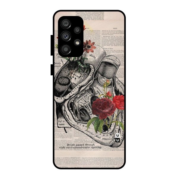 Heart Newspaper Metal Back Case for Galaxy A73 5G