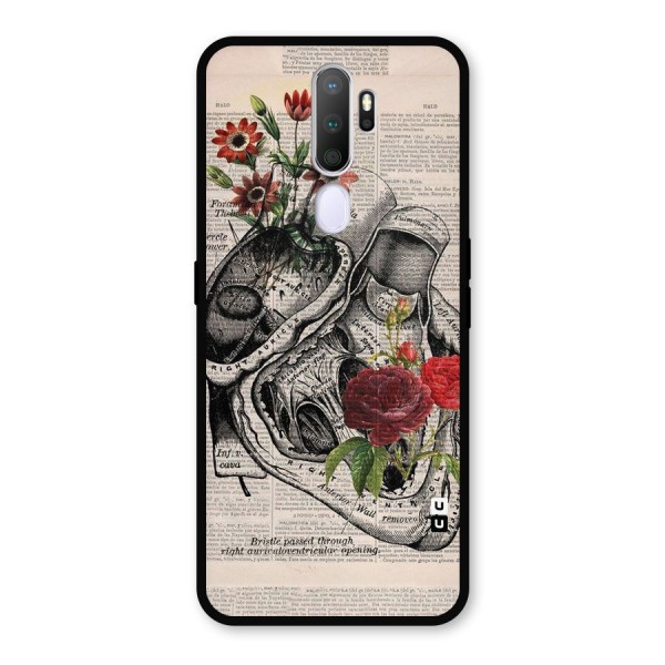 Heart Newspaper Metal Back Case for Oppo A9 (2020)