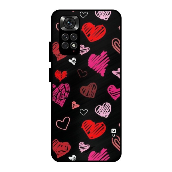 Hearts Art Pattern Metal Back Case for Redmi Note 11 Pro Plus 5G