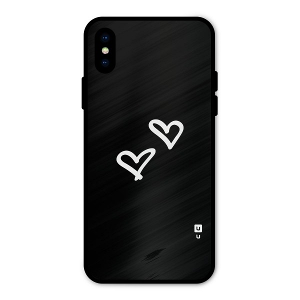Hearts Love Metal Back Case for iPhone X