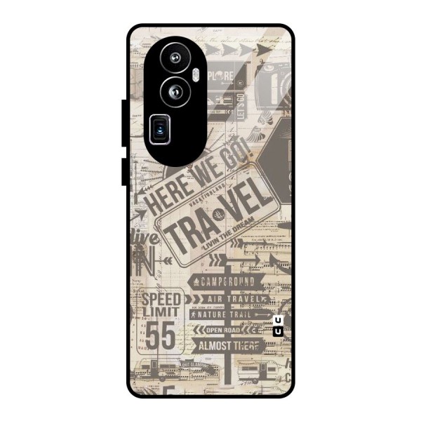 Here We Travel Glass Back Case for Oppo Reno10 Pro Plus