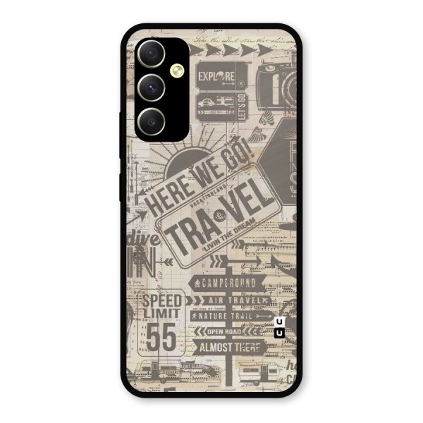 Here We Travel Metal Back Case for Galaxy A34