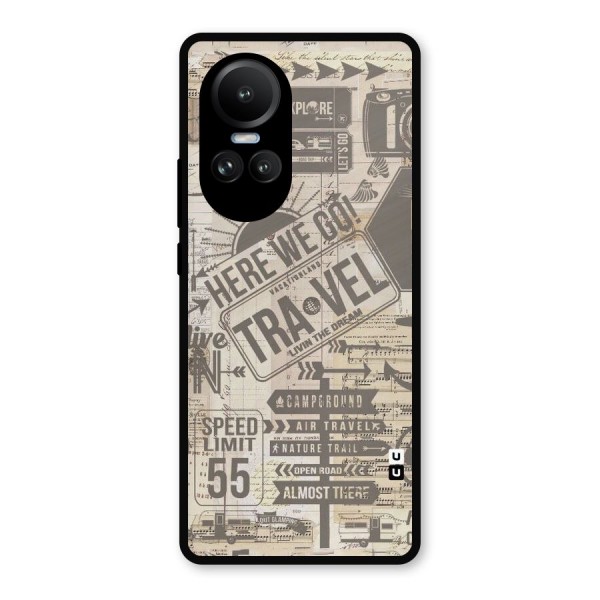 Here We Travel Metal Back Case for Oppo Reno10