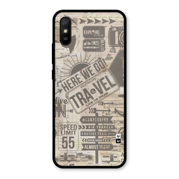 Here We Travel Metal Back Case for Redmi 9i