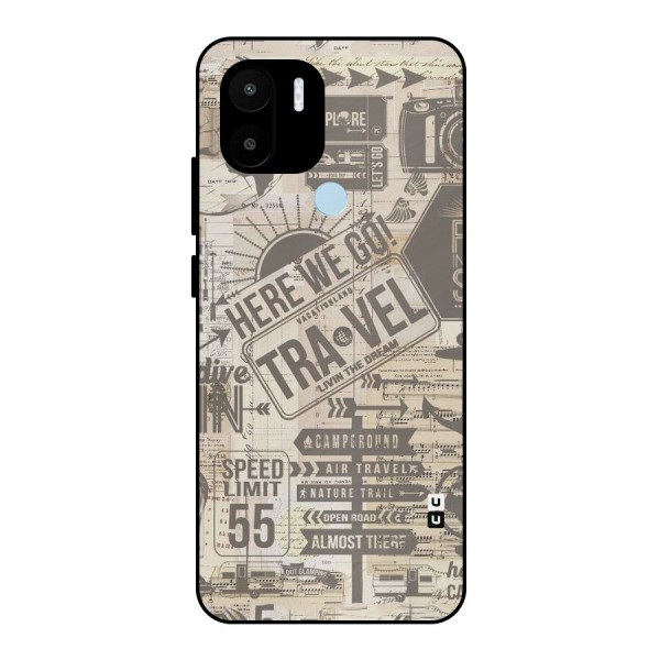 Here We Travel Metal Back Case for Redmi A1+