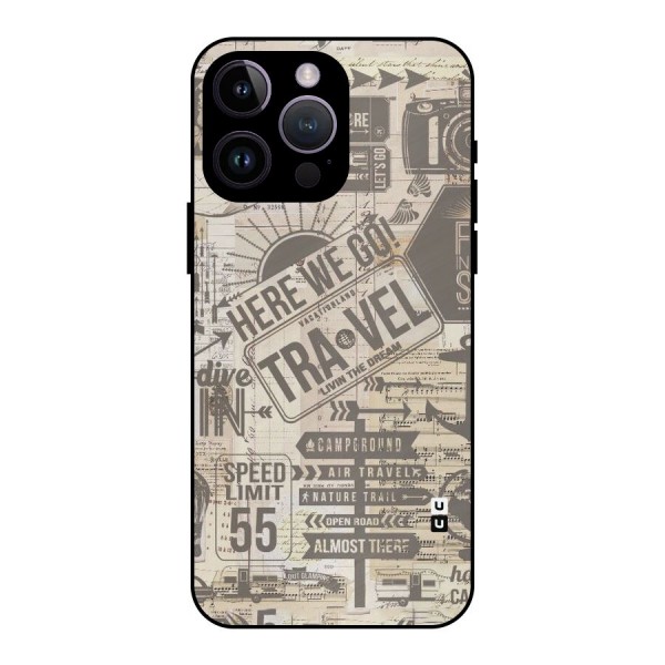 Here We Travel Metal Back Case for iPhone 14 Pro Max