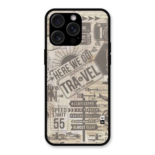 Here We Travel Metal Back Case for iPhone 15 Pro Max