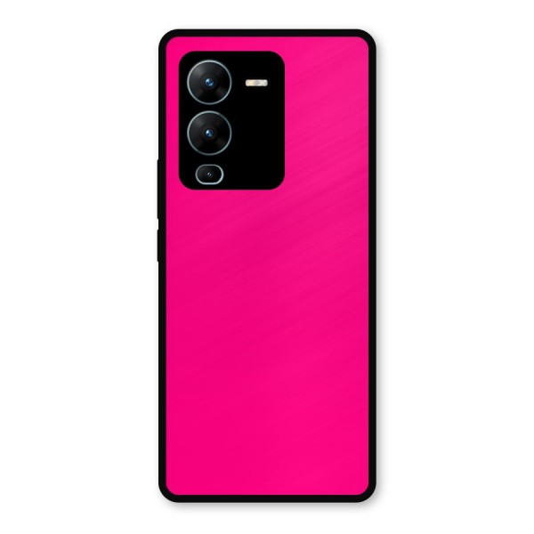 Hot Pink Metal Back Case for Vivo V25 Pro