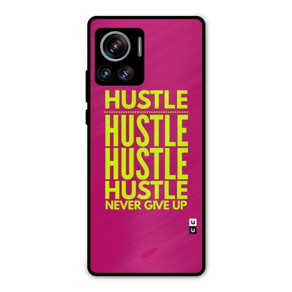 Hustle Never Give Up Metal Back Case for Motorola Edge 30 Ultra