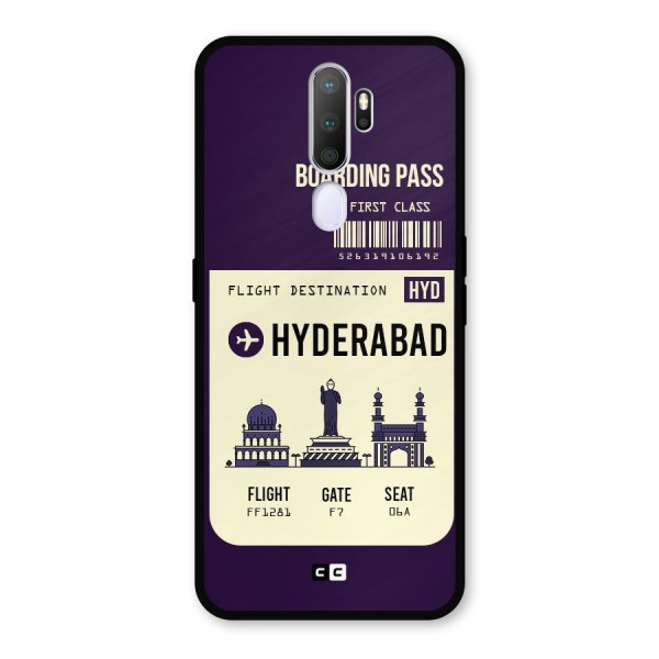 Hyderabad Boarding Pass Metal Back Case for Oppo A9 (2020)