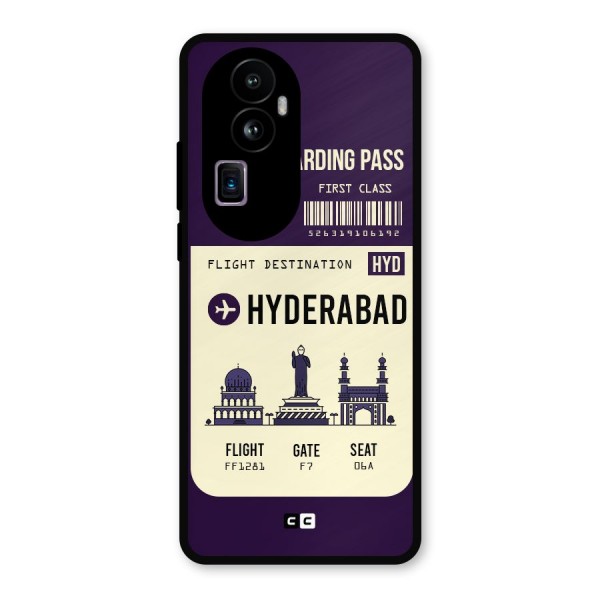 Hyderabad Boarding Pass Metal Back Case for Oppo Reno10 Pro Plus