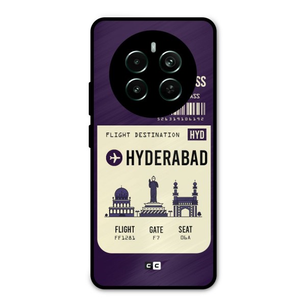 Hyderabad Boarding Pass Metal Back Case for Realme 12 Plus