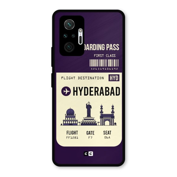 Hyderabad Boarding Pass Metal Back Case for Redmi Note 10 Pro