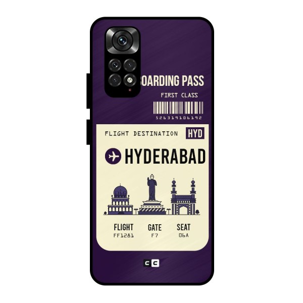 Hyderabad Boarding Pass Metal Back Case for Redmi Note 11 Pro