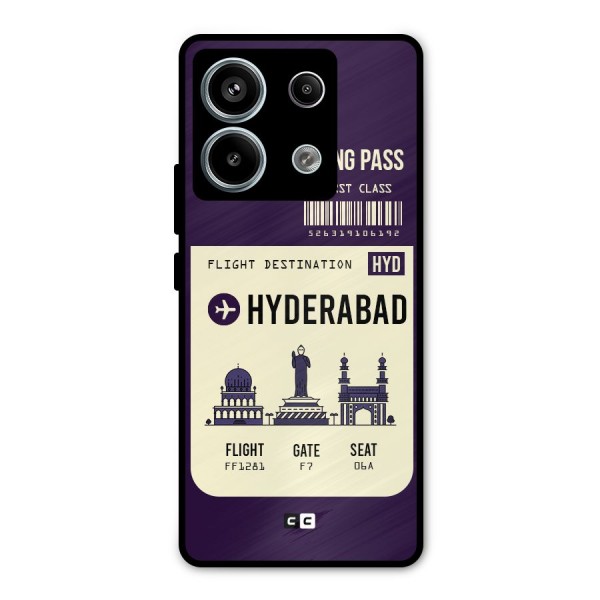 Hyderabad Boarding Pass Metal Back Case for Redmi Note 13 Pro 5G