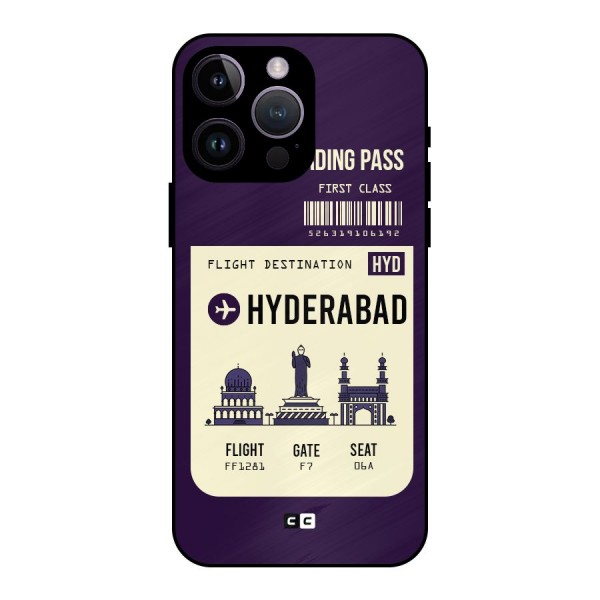 Hyderabad Boarding Pass Metal Back Case for iPhone 14 Pro Max